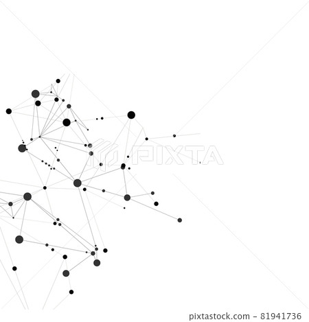 Stylish, polygonal pattern of connected black lines and dots on white background. Designed for use in new technology projects. Simple, beautiful, minimalistic, abstract background Stylish, polygonal pattern of connected black lines and dots on white background. Designed for use in new technology projects. Simple, beautiful, minimalistic, abstract background 81941736