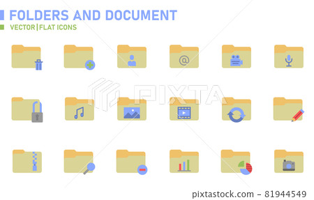 Folders and Document Flat Icon 81944549