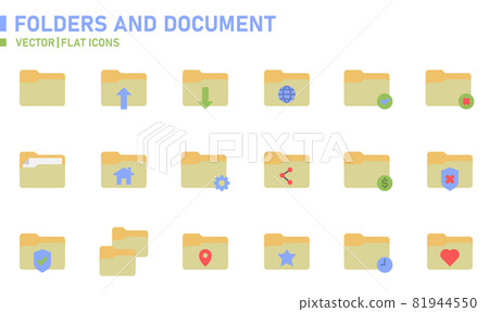 Folders and Document Flat Icon 81944550