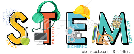 STEM logo with education and learning icon elements STEM logo with education and learning icon elements 81944652