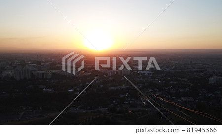 Red sunset over the city of Almaty. Red sunset over the city of Almaty. 81945366