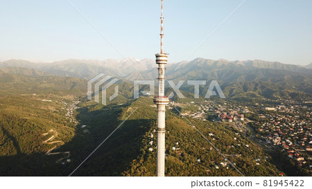Kok Tobe big TV tower on the green hills of Almaty Kok Tobe big TV tower on the green hills of Almaty 81945422