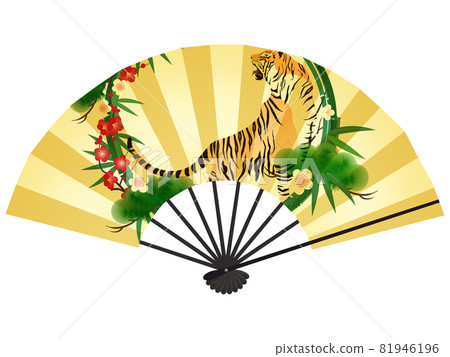 Folding fan (Tiger New Year's card material) Folding fan (Tiger New Year's card material) 81946196