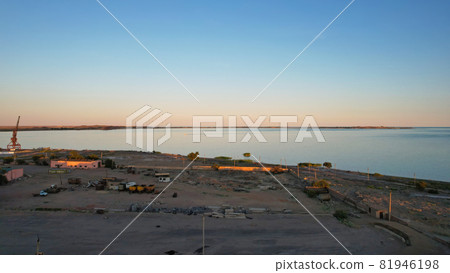 Abandoned territory on the beach of Lake Balkhash Abandoned territory on the beach of Lake Balkhash 81946198