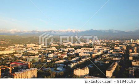 Bright color sunset over the city of Almaty. Bright color sunset over the city of Almaty. 81946199