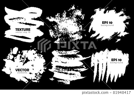 Vector Set of brush strokes White color isolated on Black background. Hand painted grange elements. Dirty artistic design . Place for text, quote, information, company name. Vector Set of brush strokes White color isolated on Black background. Hand painted grange elements. Dirty artistic design . Place for text, quote, information, company name. 81948417