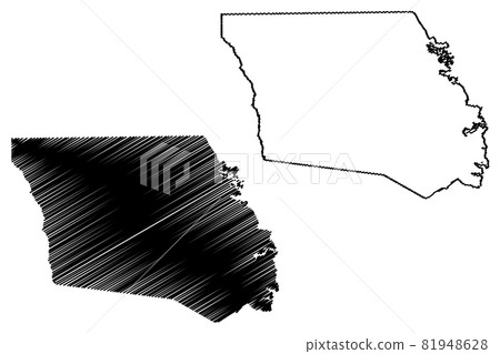 Shelby County, Texas (Counties in Texas, United States of America,USA, U.S., US) map vector illustration, scribble sketch Shelby map 81948628