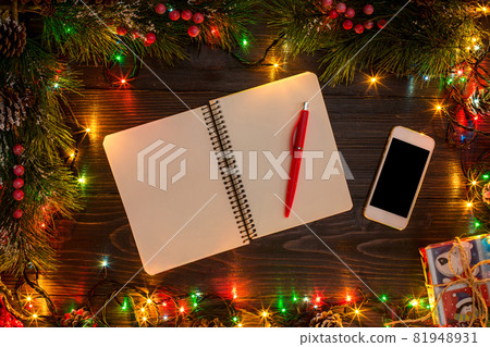 New Year and Christmas mokcup. 81948931