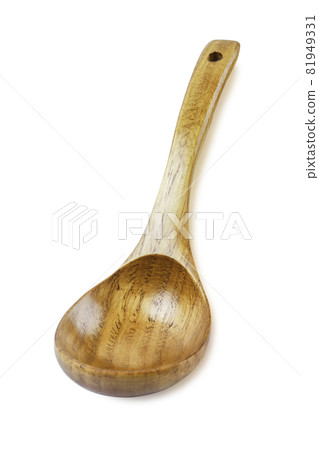 Wooden spoon isolated on white background, clipping path. 81949331