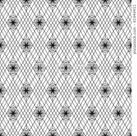 Seamless traditional Japanese ornament Kumiko.Black color lines. Seamless traditional Japanese ornament Kumiko.Black color lines. 81949451