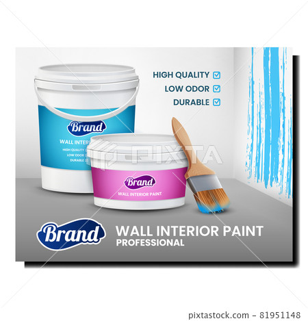 Wall Interior Paint Creative Promo Poster Vector 81951148