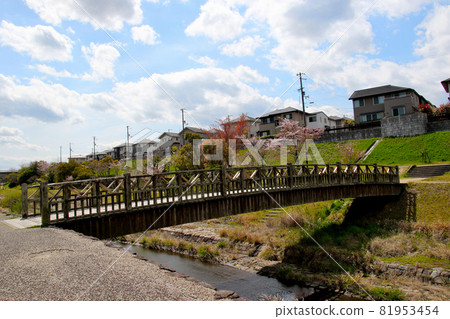 5-chome Keyakidai, Sanda City Up the pedestrian bridge over the walking path along the Hiratani River 81953454