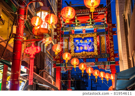 “神奈川縣”橫濱唐人街·夜景 81954611