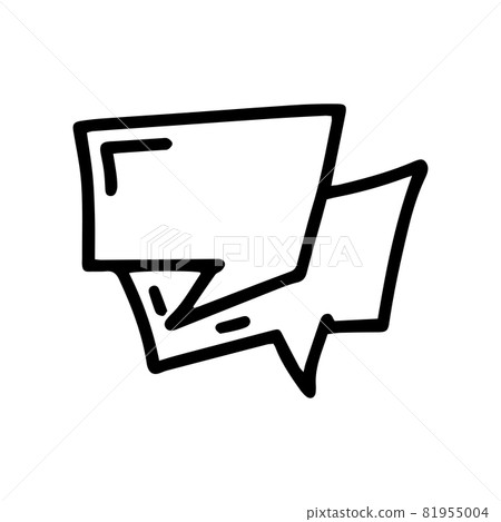 Speech bubble line vector doodle simple icon - Stock Illustration ...