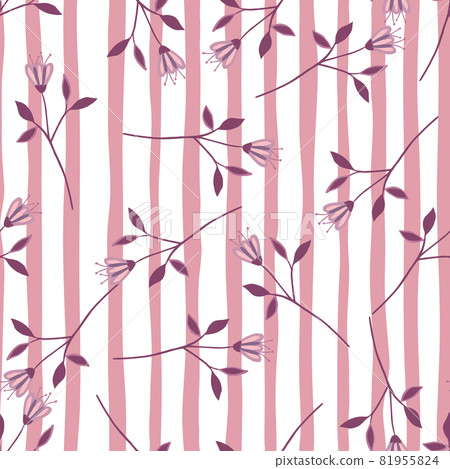 Little wildflower seamless pattern on lstripe... - Stock Illustration ...
