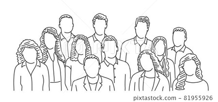 Large group of people. Teamwork concept. Large group of people. Teamwork concept. 81955926