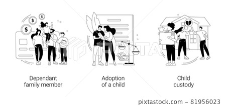 Family law abstract concept vector illustrations. 81956023