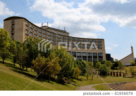 Keyakidai, Sanda City Hotel up facing Hiratani Pond that appeared on the walking path along the Hiratani River Keyakidai, Sanda City Hotel up facing Hiratani Pond that appeared on the walking path along the Hiratani River 81956079