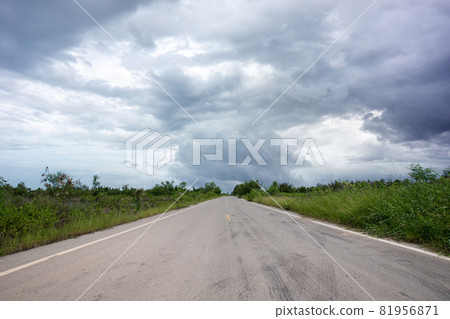 Driving on an empty road. Driving on an empty road. 81956871