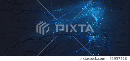 Signal transmitting neuron or nerve cell- 3d illustration 81957518