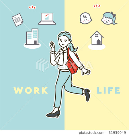 職場媽媽形象插畫素材 81959049