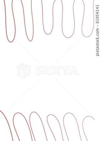 minimalist digital hand drawing abstract illustration of one line neutral frame waves, white background, space for text 81959141