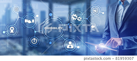 Credibility improvement. Modern business solution concept Credibility improvement. Modern business solution concept 81959307