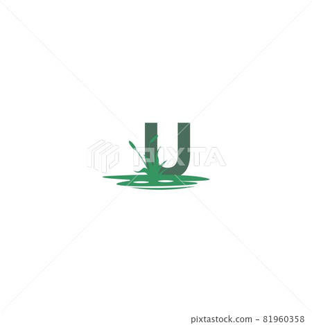 letter U behind puddles and grass template letter U behind puddles and grass template 81960358