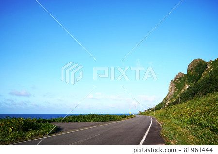 北見神井岬“鄂霍次克海和山奈山路”北海道濱浜別町江差町 81961444