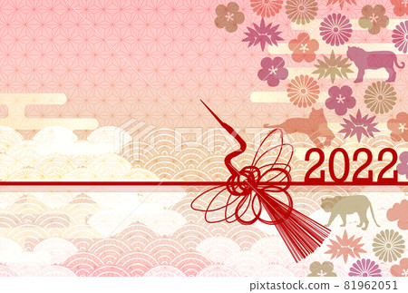 Tiger New Year's card Japanese pattern background 81962051