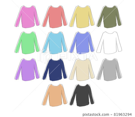 Cut-and-sew illustration set 81963294