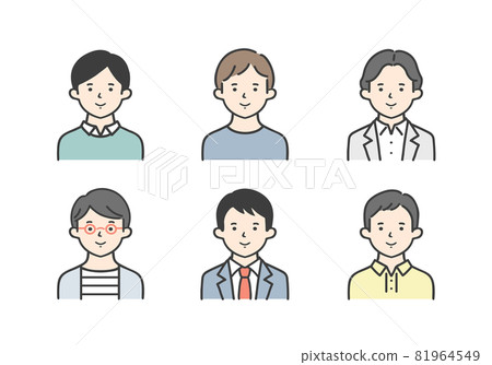 Illustration material set for young men Illustration material set for young men 81964549