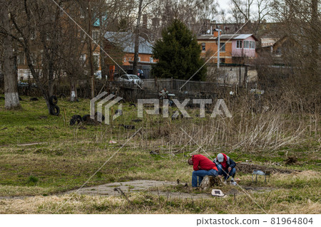 Russian picnic in typical place Russian picnic in typical place 81964804