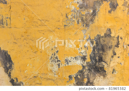 Yellow wall with mold background Yellow wall with mold background 81965382