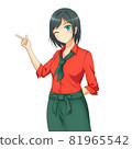 咖啡館店員女人聖誕色 81965542