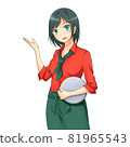 咖啡館店員女人聖誕色 81965543