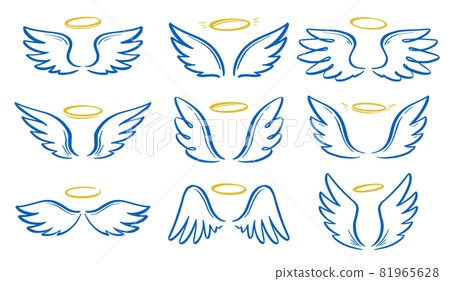 Angel doodle wing and halo Angel doodle wing and halo 81965628