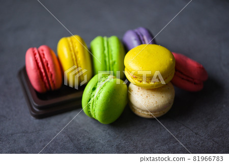 Macarons dessert small french cakes, Colorful macarons tasty sweet dessert cookie 81966783