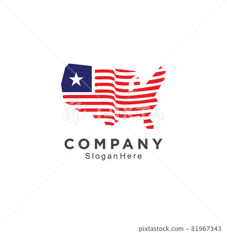 USA wave stars and stripes map logo Stock. United States America USA country flag inside country border map design suitable for a logo icon design USA wave stars and stripes map logo Stock. United States America USA country flag inside country border map design suitable for a logo icon design 81967343