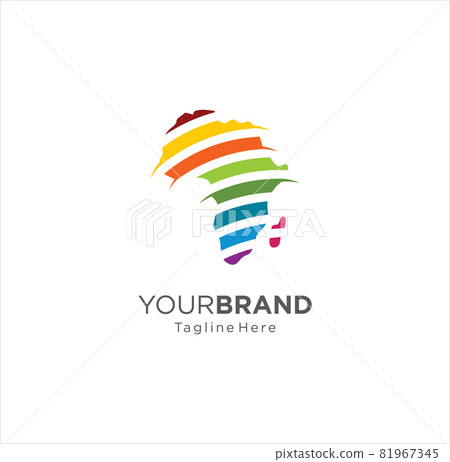 Abstract Colorful African Map logo template Stock Vector Illustration. Abstract Colorful African Map logo template Stock Vector Illustration. 81967345