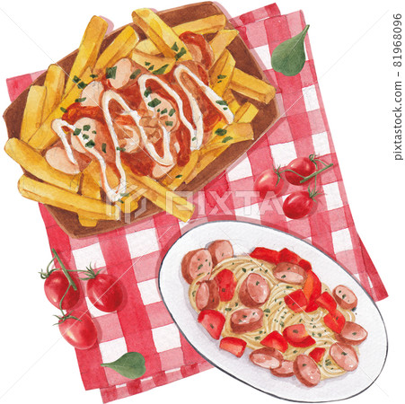 American food watercolor American food watercolor 81968096