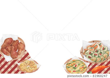 Korean food frame watercolor 81968247