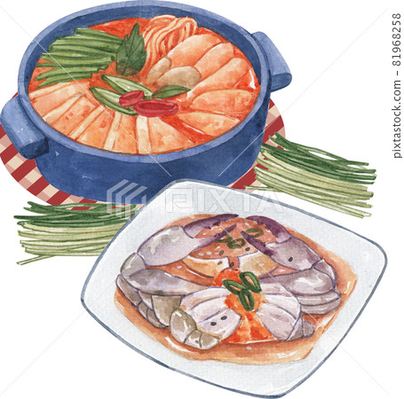 Korean food watercolor 81968258