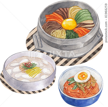 Korean food watercolor 81968259