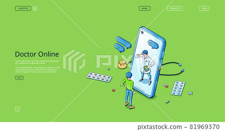 Doctor online isometric landing page, telehealth 81969370