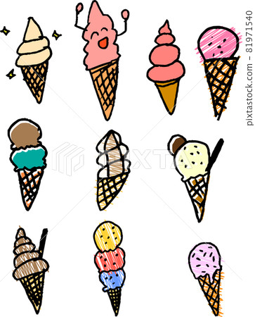 兒童塗鴉冰淇淋軟冰淇淋糖果套裝 81971540