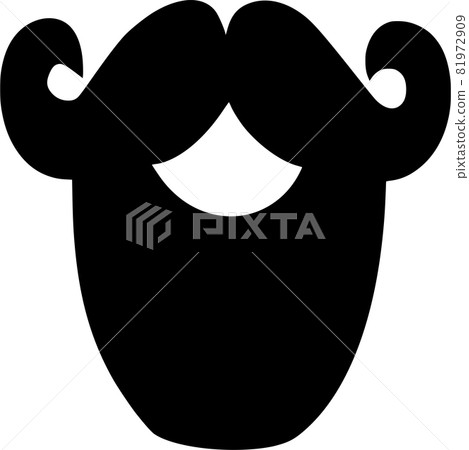 Vector silhouette of Beard on white background 81972909