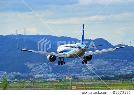 大阪國際機場全日空飛機降落準備就緒川ji千里 大阪國際機場全日空飛機降落準備就緒川ji千里 81973155