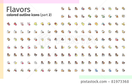 Flavors colored outline icons (part 2) 81973368