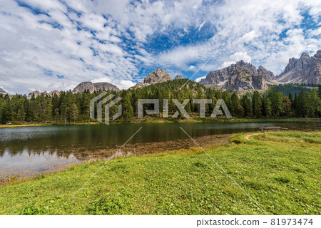 Lake Antorno and the Dolomites Cadini di Misurina - Veneto Italy Lake Antorno and the Dolomites Cadini di Misurina - Veneto Italy 81973474